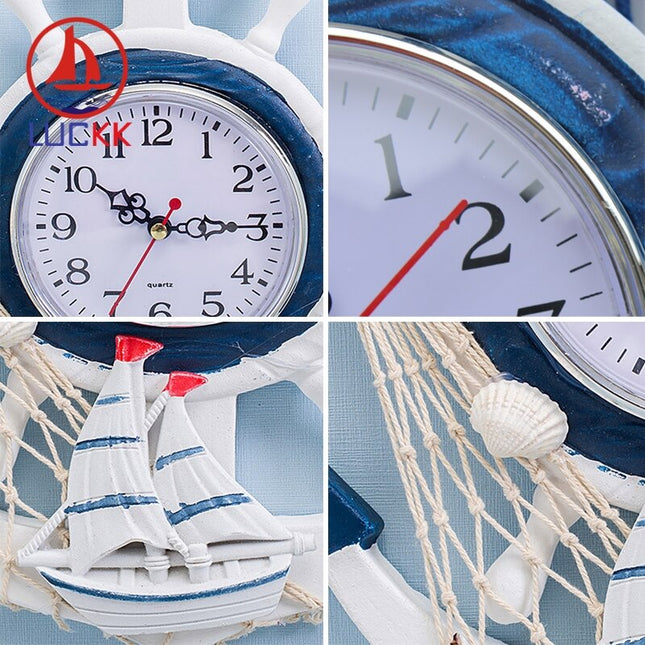 Maritim veggklokke formet som anker