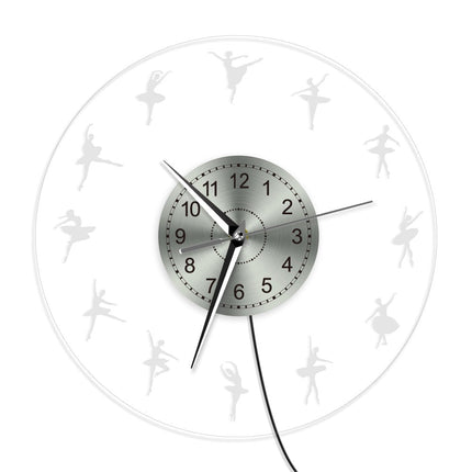 Rund LED-klokke med ballerinaer