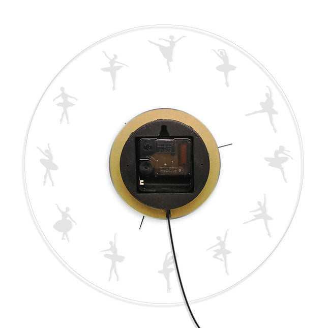 Rund LED-klokke med ballerinaer