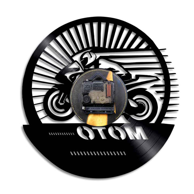 Racing motorsykkel veggklokke i vinyl