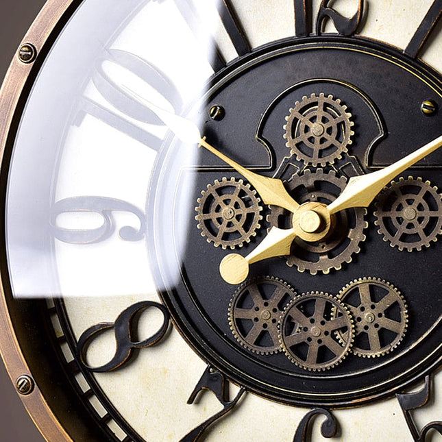 Antikk industriell veggklokke med pendel