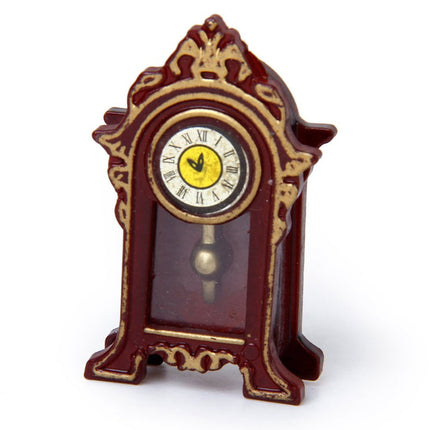 Vintage miniatyr bestefarsklokke til bord