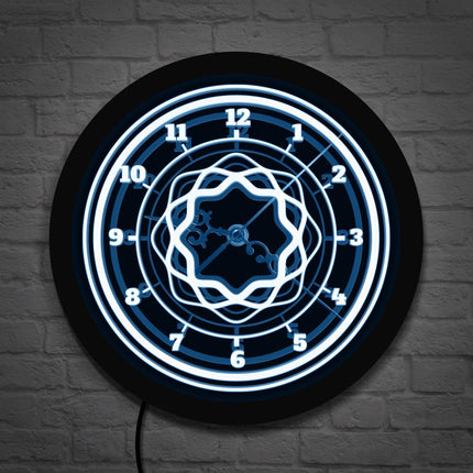 Abstrakt design LED veggklokke med lys