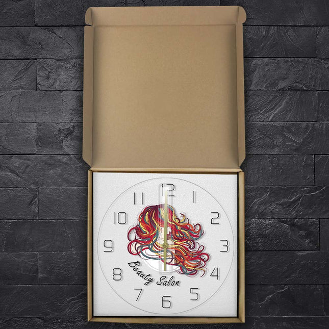 Moderne veggklokke til frisørsalong