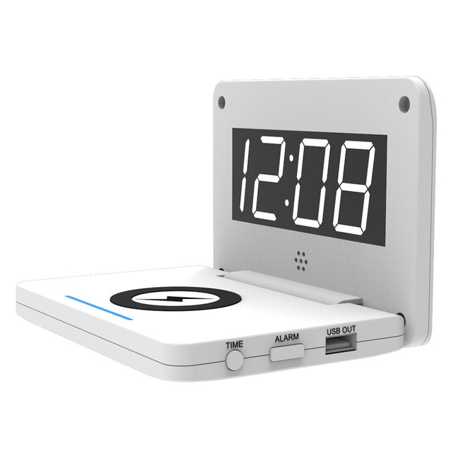 Digital vekkerklokke med trådløs lader