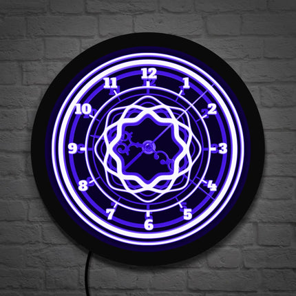 Abstrakt design LED veggklokke med lys