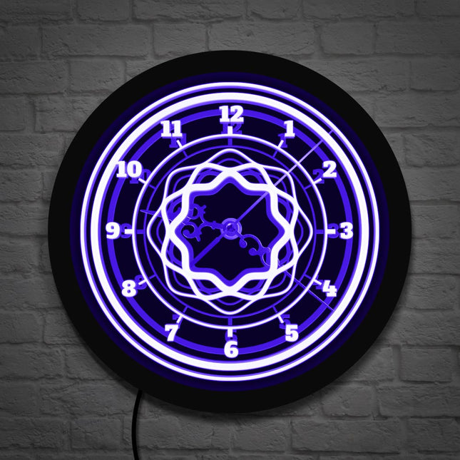 Abstrakt design LED veggklokke med lys