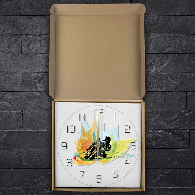 Veggklokke med MotoGP motorsykkel-motiv