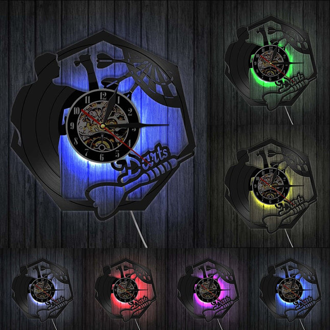 Vinylklokke med dartspill motiv dekor