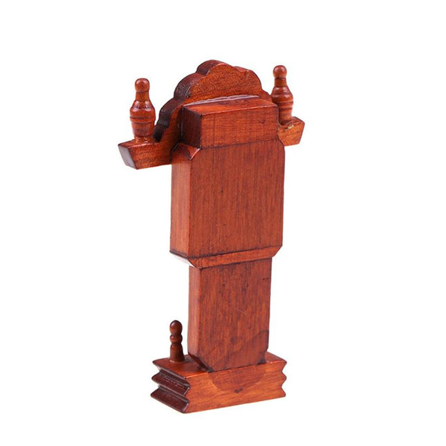 Miniatyr bestefarsklokke i tre for dekor