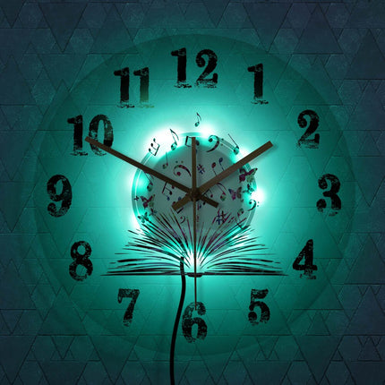 Kreativ akryl veggklokke med bokmotiv