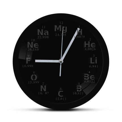 LED-klokke med periodesystemet for vegg