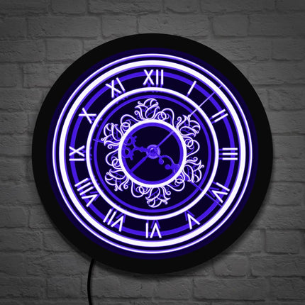 Retro LED veggklokke med romertall