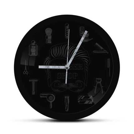LED-veggklokke for barbersalong med lys