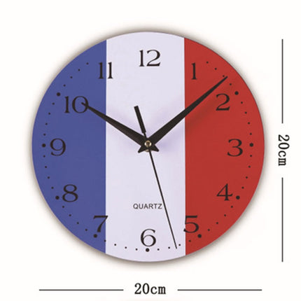Rund veggklokke med flaggdesign