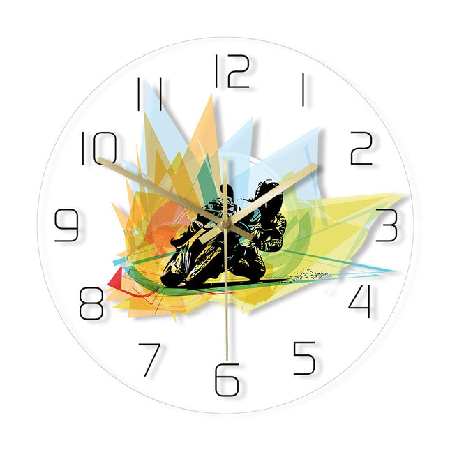Veggklokke med MotoGP motorsykkel-motiv