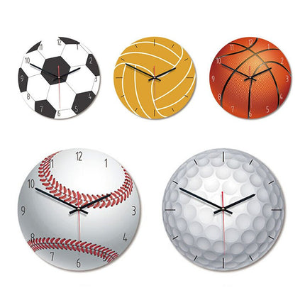 Rund veggklokke med volleyballmotiv