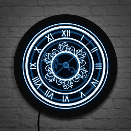 Retro LED veggklokke med romertall