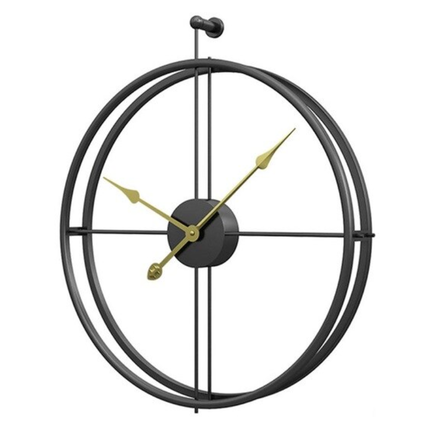 Moderne nordisk veggklokke i gullmetall