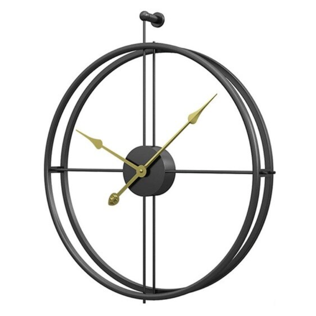 Moderne nordisk veggklokke i gullmetall