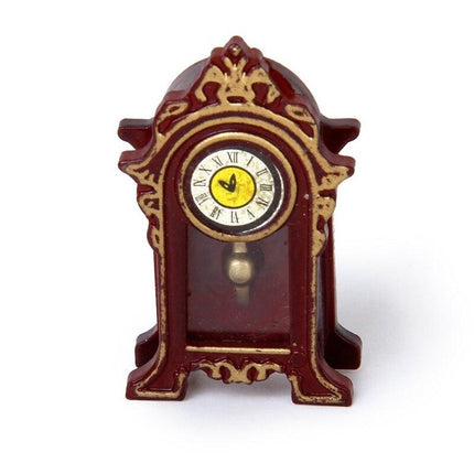 Vintage miniatyr bestefarsklokke til bord