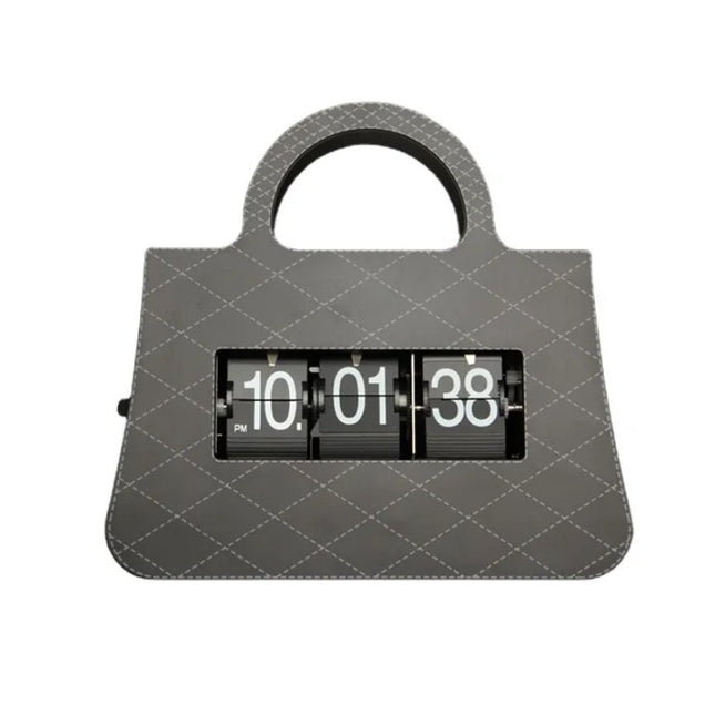 Flip-klokke designet som en håndveske