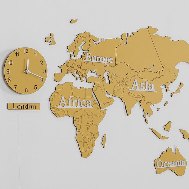 Original verdenskart veggklokke for stue
