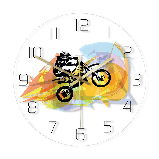 Moderne glassklokke med motorsykkel design