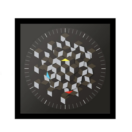 Veggklokke med 3D optisk illusjon