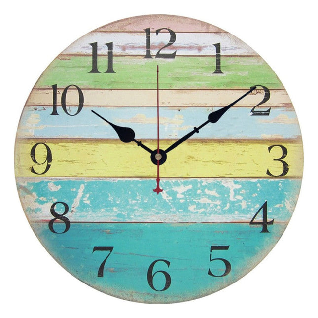 Fargerik veggklokke i maritim stil