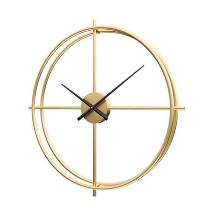Moderne nordisk veggklokke i gullmetall