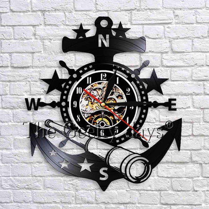 Maritim vinylklokke med anker