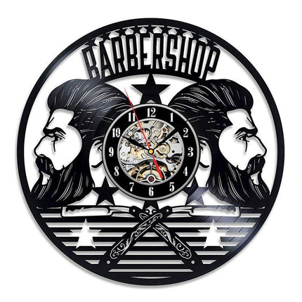Vinylklokke med frisørmotiv for menn