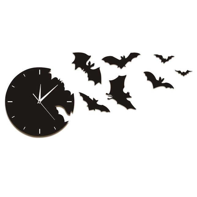 Veggklokke med flyvende flaggermus design