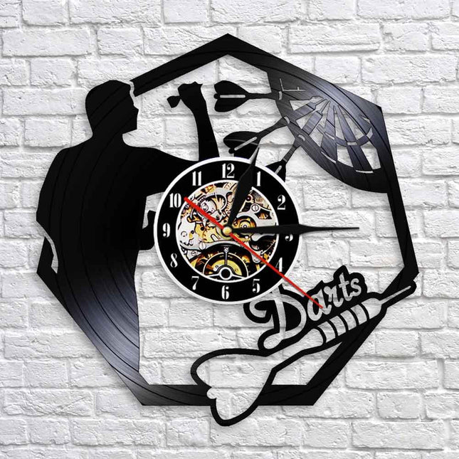 Vinylklokke med dartspill motiv dekor