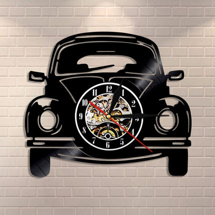 VW Boble bil vinylplate veggklokke