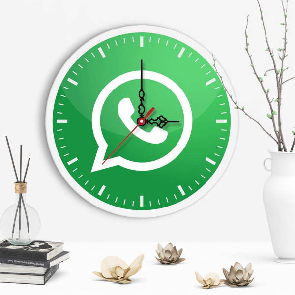 Moderne veggklokke med Whatsapp-logo