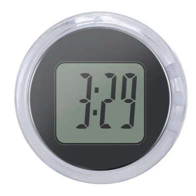 Liten rund digital klokke med sugekopp