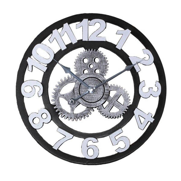Klassisk industriell klokke med tannhjul