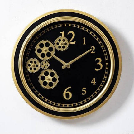 Steampunk veggklokke med synlige tannhjul