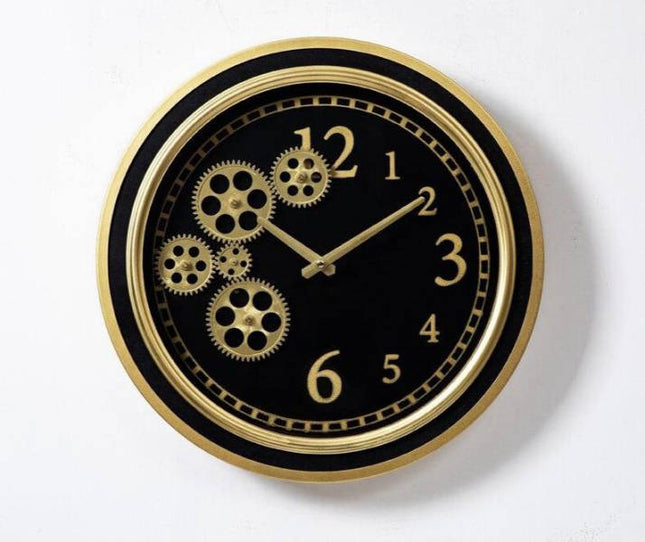 Steampunk veggklokke med synlige tannhjul