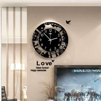 Veggklokke med London skyline motiv