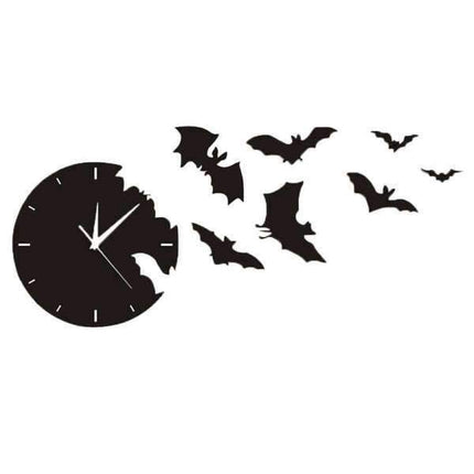 Veggklokke med flaggermus for Halloween