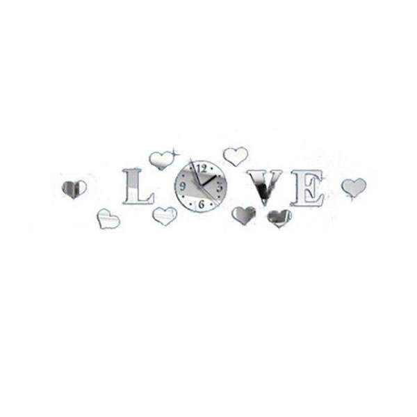 DIY speil veggklokke med LOVE tekst