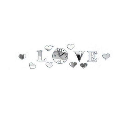 DIY speil veggklokke med LOVE tekst