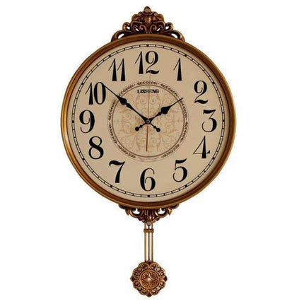Stor vintage veggklokke med pendel