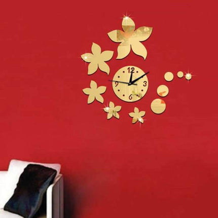 Stor DIY veggklokke med blomster