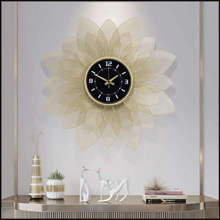 Stor gjennomsiktig veggklokke blomsterdesign