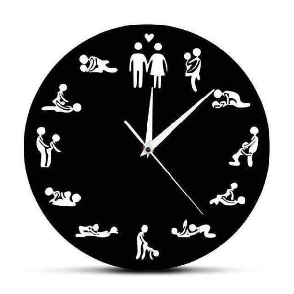 Klassisk Kamasutra veggklokke minimalistisk design