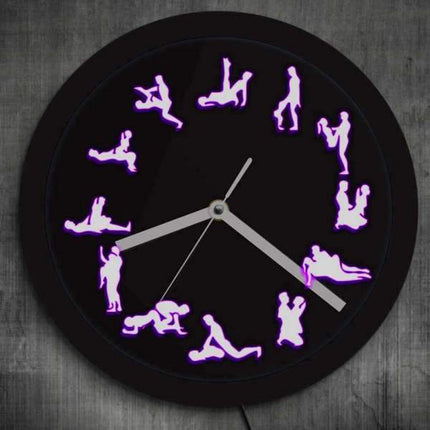 Kamasutra veggklokke med LED-lys